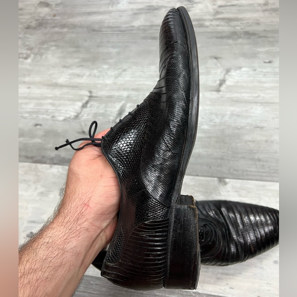 Traversi of Fratelli Dark Brown Lizard Skin Oxfords 9.5 D - Picture 4 of 11